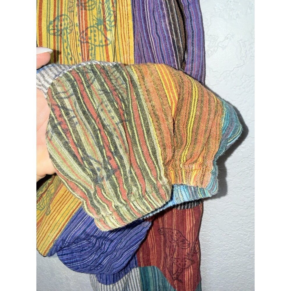 Rising International Patchwork Cotton Pants Medium Boho Hippie Mushroom R - Picture 5 of 10
